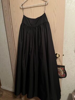 Classic Black Maxi Skirt with Gathered Waist